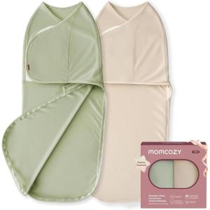 imageMomcozy Swaddles for Newborns Quiet Fastener Swaddle Suitable for Infant 03 Months NewParentFriendly Sleep Sack Reduce Startle Reflex Newborn Boys Girls Registry Essentials 2Pack SerenityMeadow