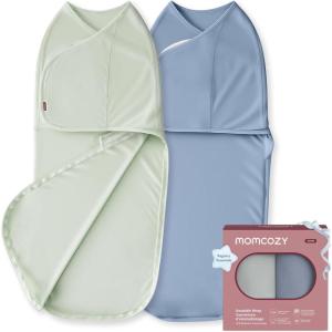 imageMomcozy Swaddles for Newborns Quiet Fastener Swaddle Suitable for Infant 03 Months NewParentFriendly Sleep Sack Reduce Startle Reflex Newborn Boys Girls Registry Essentials 2Pack SerenitySerenity