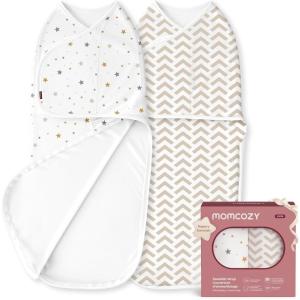 imageMomcozy Swaddles for Newborns Quiet Fastener Swaddle Suitable for Infant 03 Months NewParentFriendly Sleep Sack Reduce Startle Reflex Newborn Boys Girls Registry Essentials 2Pack SerenityWonder