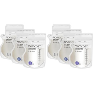 image:imageMomcozy Easy Pour Breastmilk Storage Bag 8Oz TempSensing Color Change 120 Count Milk Bag with Self Standing for Breastfeeding No Leak Presterilized for Freezer Recyclable amp BPA Free Pack of 2
