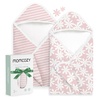 image:imageMomcozy Baby Towel with Hooded  Ultra Soft amp Absorbent Large Bath Towel Set for Comfort amp Gentle on Babys Skin  Shower Gift amp Bath Essential amp Baby Registry Search for NewbornInfantToddlerKidsBloom Bliss