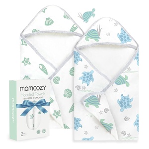 image:imageMomcozy Baby Towel with Hooded  Ultra Soft amp Absorbent Large Bath Towel Set for Comfort amp Gentle on Babys Skin  Shower Gift amp Bath Essential amp Baby Registry Search for NewbornInfantToddlerKidsMarine Turtle Magic