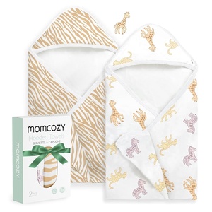 image:imageMomcozy Baby Towel with Hooded  Ultra Soft amp Absorbent Large Bath Towel Set for Comfort amp Gentle on Babys Skin  Shower Gift amp Bath Essential amp Baby Registry Search for NewbornInfantToddlerKidsLittle Safari