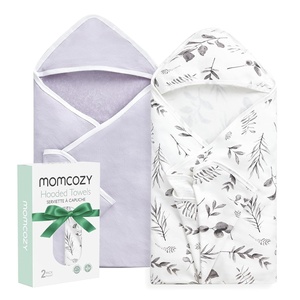 image:imageMomcozy Baby Towel with Hooded  Ultra Soft amp Absorbent Large Bath Towel Set for Comfort amp Gentle on Babys Skin  Shower Gift amp Bath Essential amp Baby Registry Search for NewbornInfantToddlerKidsInk Wash Leaves