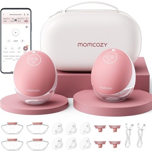 image:imageMomcozy Wearable Breast Pump Hands Free Upgraded Mobile Flow  M9 App Discreet Control with Personalized MultiModes amp 15 Levels Wearable Breast Pump 24mm 2 Pack Cozy Red2 PumpsCozy Red