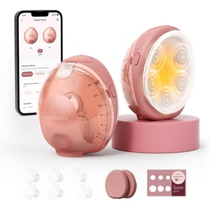 image:imageMomcozy Wellness 1 Wearable Breast Pump WarmMassage HandsFree Pump with Heated FlangeampSimulated Massage for Comfortable BreastfeedingampLetDown AppControlled 4 Modes 12 Levels 180ml6oz