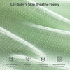 image:imageMomcozy Airflow Baby Swaddle 100 Cotton Lightweight amp Ultra Breathable Ideal for Hot Sleeper Baby Reduce Startle Reflex Newborn Boys Girls Registry Essentials 2Pack Sea MistSea Mist
