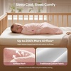image:imageMomcozy Airflow Baby Swaddle 100 Cotton Lightweight amp Ultra Breathable Ideal for Hot Sleeper Baby Reduce Startle Reflex Newborn Boys Girls Registry Essentials 2Pack Sea MistPetal Mist