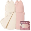 image:imageMomcozy Airflow Baby Swaddle 100 Cotton Lightweight amp Ultra Breathable Ideal for Hot Sleeper Baby Reduce Startle Reflex Newborn Boys Girls Registry Essentials 2Pack Sea MistPetal Mist