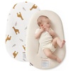 image:imageMomcozy Baby Lounger Infant Support Cushion with Soft Breathable Natural Cotton Cover Great for Newborns Portable amp Machine WashableSoft TaupeYellow