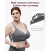 image:imageMomcozy Busty Nursing Bras USCotton Wirefree Fixed Padded Maternity Bra Full Coverage Adjustable FitGrey