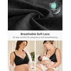 image:imageMomcozy Lace Nursing Bra for Breastfeeding Wirefree Maternity Bra with Fixed Padding Soft Deep V BraBlack