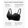 image:imageMomcozy Lace Nursing Bra for Breastfeeding Wirefree Maternity Bra with Fixed Padding Soft Deep V BraBlack