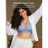 image:imageMomcozy Lace Nursing Bra for Breastfeeding Wirefree Maternity Bra with Fixed Padding Soft Deep V BraBluebell
