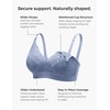 image:imageMomcozy Lace Nursing Bra for Breastfeeding Wirefree Maternity Bra with Fixed Padding Soft Deep V BraBluebell