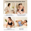 image:imageMomcozy Lace Nursing Bra for Breastfeeding Wirefree Maternity Bra with Fixed Padding Soft Deep V BraBluebell