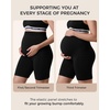 image:imageMomcozy Women Seamless Maternity Biker Shorts with Pocket 6 Over Belly High Waisted Pregnancy Yoga Shorts Casual ActivewearBlack
