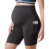 image:imageMomcozy Women Seamless Maternity Biker Shorts with Pocket 6 Over Belly High Waisted Pregnancy Yoga Shorts Casual ActivewearDusty Blue