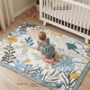 image:imageMomcozy Baby Play Mat for Floor 59x71 Thickened Playpen Mat Playmate for Baby Tummy Time Waterproof amp NonSlip Foldable Outdoor Mat with Carrying Handle Forest WorldForest World