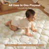 image:imageMomcozy Baby Play Mat for Floor 59x71 Thickened Playpen Mat Playmate for Baby Tummy Time Waterproof amp NonSlip Foldable Outdoor Mat with Carrying Handle Forest WorldKhaki Plaid
