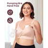 image:imageMomcozy HandsFree Pumping amp Nursing Bra AllinOne Breastfeeding Pump Bra Fixed Padding for Shape amp SupportOyster Pink