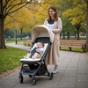 image:imageMomcozy Reversible Stroller Seat Liner WaterResistant amp Easy Clean Side Breathable amp Comfortable Mesh Side Universal 3Hole Adjustable Design AllSeason Cushion Pad for Strollers CarriagesKhaki