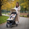 image:imageMomcozy Reversible Stroller Seat Liner WaterResistant amp Easy Clean Side Breathable amp Comfortable Mesh Side Universal 3Hole Adjustable Design AllSeason Cushion Pad for Strollers CarriagesCarbon Black
