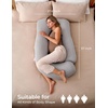 image:imageMomcozy Pregnancy Pillows with Cooling Cover U Shaped Full Body Maternity Pillow for Side Sleepers  Support for Back Legs Belly HIPS for Pregnant Women 57 Inch Pregnancy Pillow Mist BlueJersey Knit Cotton Gray