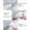 image:imageMomcozy Pregnancy Pillows with Cooling Cover U Shaped Full Body Maternity Pillow for Side Sleepers  Support for Back Legs Belly HIPS for Pregnant Women 57 Inch Pregnancy Pillow Mist BlueHatha Grey