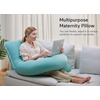 image:imageMomcozy Pregnancy Pillows with Cooling Cover U Shaped Full Body Maternity Pillow for Side Sleepers  Support for Back Legs Belly HIPS for Pregnant Women 57 Inch Pregnancy Pillow Mist BlueTiffany Blue