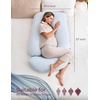 image:imageMomcozy Pregnancy Pillows with Cooling Cover U Shaped Full Body Maternity Pillow for Side Sleepers  Support for Back Legs Belly HIPS for Pregnant Women 57 Inch Pregnancy Pillow Mist BlueLight Blue