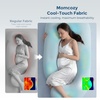 image:imageMomcozy Pregnancy Pillows with Cooling Cover U Shaped Full Body Maternity Pillow for Side Sleepers  Support for Back Legs Belly HIPS for Pregnant Women 57 Inch Pregnancy Pillow Mist BlueCooling  Mist Blue