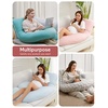 image:imageMomcozy Pregnancy Pillows with Cooling Cover U Shaped Full Body Maternity Pillow for Side Sleepers  Support for Back Legs Belly HIPS for Pregnant Women 57 Inch Pregnancy Pillow Mist BlueHatha Grey