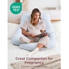 image:imageMomcozy Pregnancy Pillows with Cooling Cover U Shaped Full Body Maternity Pillow for Side Sleepers  Support for Back Legs Belly HIPS for Pregnant Women 57 Inch Pregnancy Pillow Mist BlueLight Blue