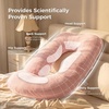 image:imageMomcozy Pregnancy Pillows with Cooling Cover U Shaped Full Body Maternity Pillow for Side Sleepers  Support for Back Legs Belly HIPS for Pregnant Women 57 Inch Pregnancy Pillow Mist BlueCotton Blend  Pink