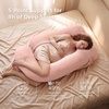 image:imageMomcozy Pregnancy Pillows with Cooling Cover U Shaped Full Body Maternity Pillow for Side Sleepers  Support for Back Legs Belly HIPS for Pregnant Women 57 Inch Pregnancy Pillow Mist BlueCotton Blend  Pink