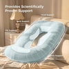 image:imageMomcozy Pregnancy Pillows with Cooling Cover U Shaped Full Body Maternity Pillow for Side Sleepers  Support for Back Legs Belly HIPS for Pregnant Women 57 Inch Pregnancy Pillow Mist BlueCotton Blend  Blue