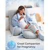 image:imageMomcozy Pregnancy Pillows with Cooling Cover U Shaped Full Body Maternity Pillow for Side Sleepers  Support for Back Legs Belly HIPS for Pregnant Women 57 Inch Pregnancy Pillow Mist BlueGrey Cooling Fabric