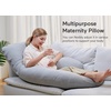image:imageMomcozy Pregnancy Pillows with Cooling Cover U Shaped Full Body Maternity Pillow for Side Sleepers  Support for Back Legs Belly HIPS for Pregnant Women 57 Inch Pregnancy Pillow Mist BlueHatha Grey