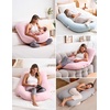 image:imageMomcozy Pregnancy Pillows with Cooling Cover U Shaped Full Body Maternity Pillow for Side Sleepers  Support for Back Legs Belly HIPS for Pregnant Women 57 Inch Pregnancy Pillow Mist BluePink