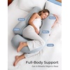image:imageMomcozy Pregnancy Pillows with Cooling Cover U Shaped Full Body Maternity Pillow for Side Sleepers  Support for Back Legs Belly HIPS for Pregnant Women 57 Inch Pregnancy Pillow Mist BlueGrey Cooling Fabric