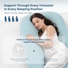 image:imageMomcozy Pregnancy Pillows with Cooling Cover U Shaped Full Body Maternity Pillow for Side Sleepers  Support for Back Legs Belly HIPS for Pregnant Women 57 Inch Pregnancy Pillow Mist BlueCooling  Mist Blue