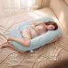 image:imageMomcozy Pregnancy Pillows with Cooling Cover U Shaped Full Body Maternity Pillow for Side Sleepers  Support for Back Legs Belly HIPS for Pregnant Women 57 Inch Pregnancy Pillow Mist BlueCotton Blend  Blue