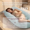 image:imageMomcozy Pregnancy Pillows with Cooling Cover U Shaped Full Body Maternity Pillow for Side Sleepers  Support for Back Legs Belly HIPS for Pregnant Women 57 Inch Pregnancy Pillow Mist BlueCotton Blend  Blue